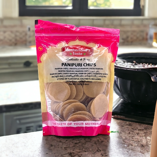 Picture of Motherland's Taste (Pani Puri Chips) with 2 Chutney's 200g + 80g