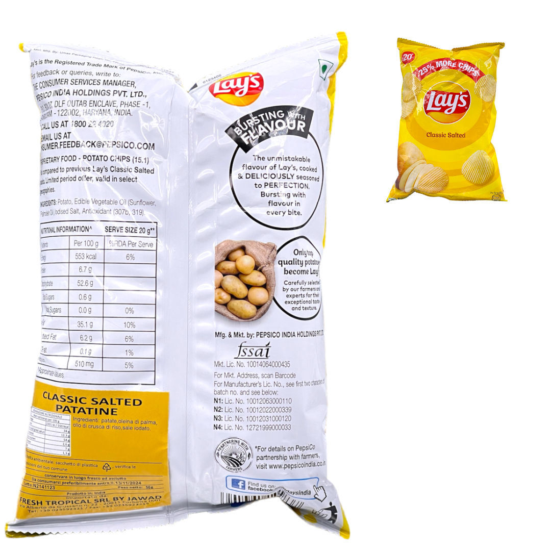Lay's Classic Salted Potatoes Chips 50g - Exp 13/11/2024 - Yogi Mart ...
