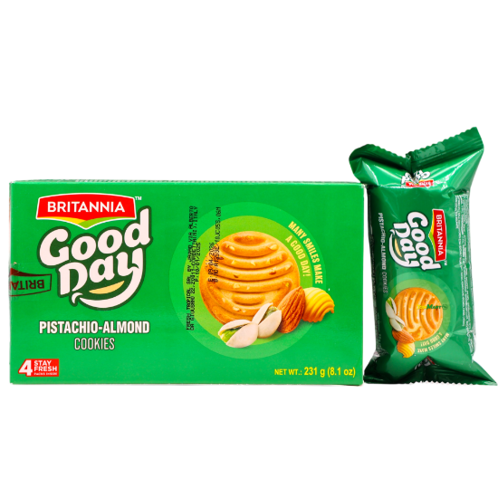 Bild von Britannia Good Day Pistachio & Almond Cookies Stay Fresh Pack 231g