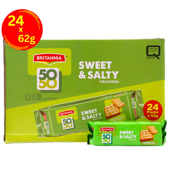 Bild von Britannia Fifty Fifty Sweet & Salty Crackers Pack of 24x62g